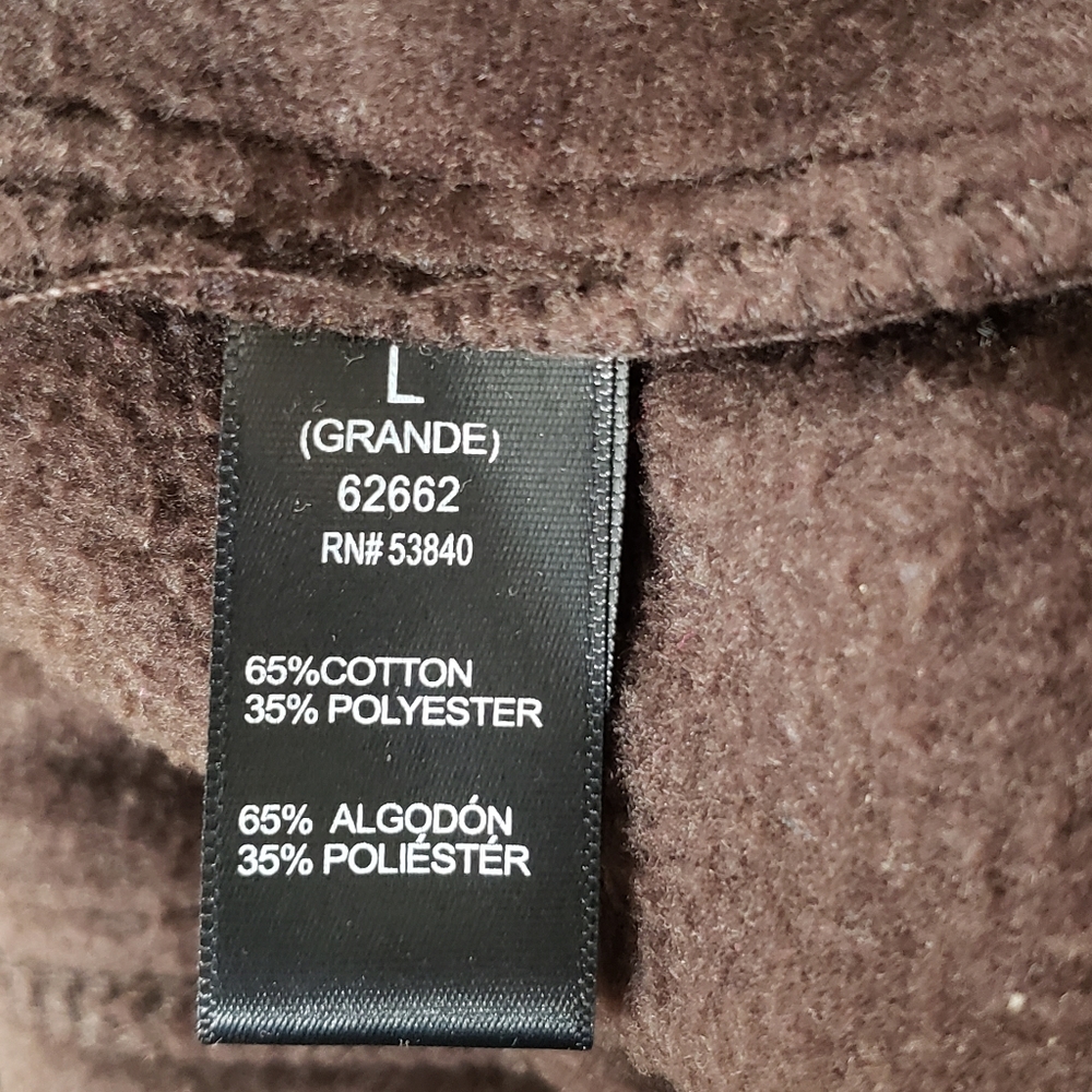 Ambiance Brown Hooded Fleece Jacket Toggle Button Cozy Fall Winter - Picture 7 of 9